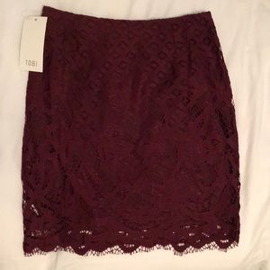 A Tobi forever lace mini skirt in wine